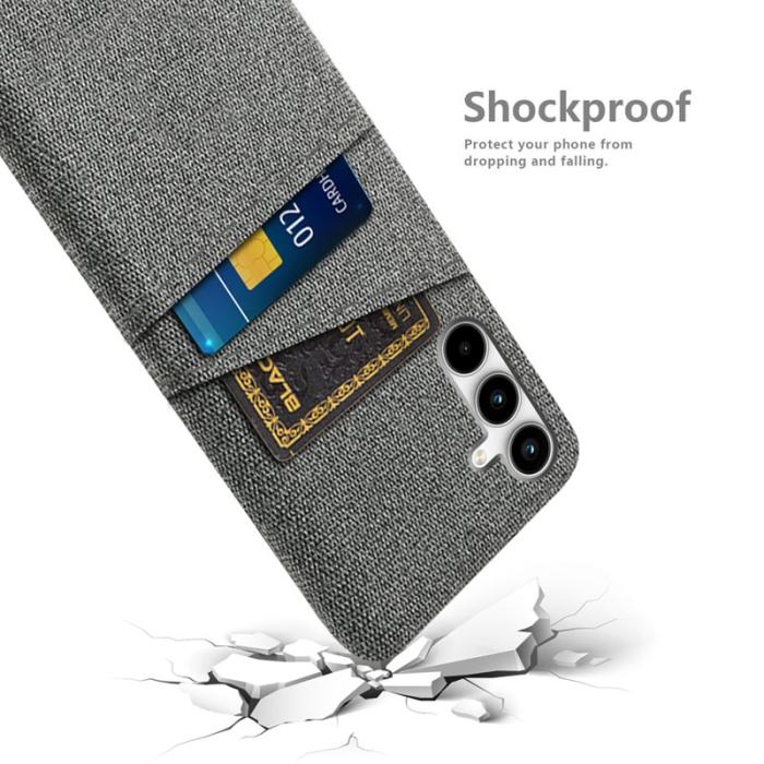 OEM - Samsung Galaxy A35 5G Skal Slim-Fit Plast + Tyg - Grå