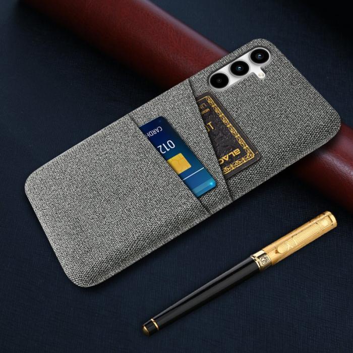 OEM - Samsung Galaxy A35 5G Skal Slim-Fit Plast + Tyg - Grå