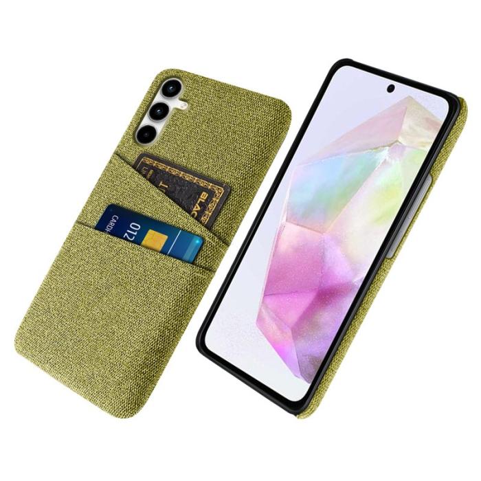 OEM - Samsung Galaxy A35 5G Skal Slim-Fit Plast + Tyg - Gul