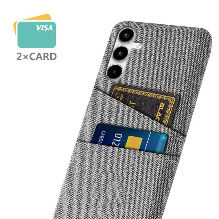 OEM - Samsung Galaxy A35 5G Skal Slim-Fit Plast + Tyg - Ljusgrå