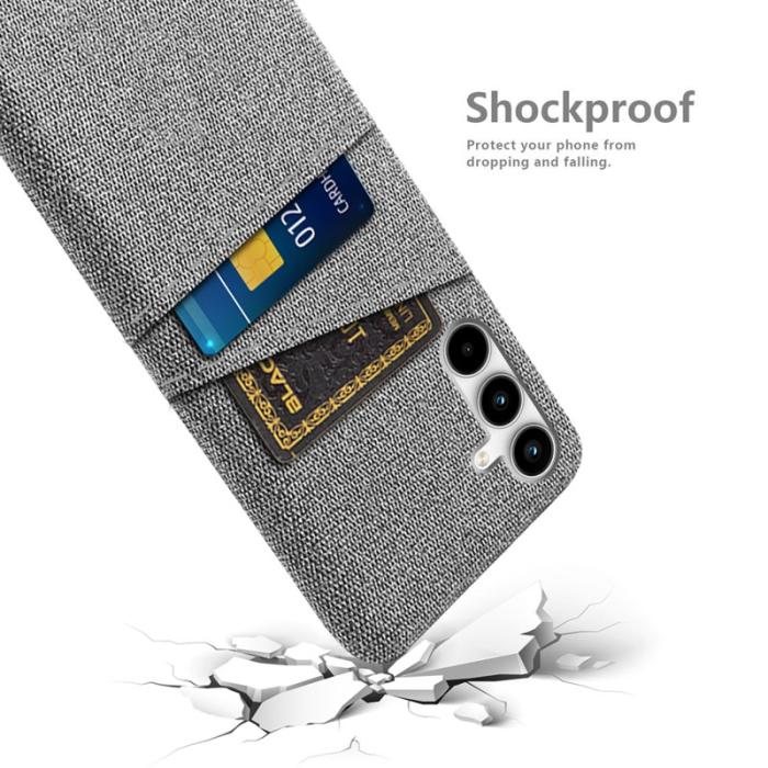 OEM - Samsung Galaxy A35 5G Skal Slim-Fit Plast + Tyg - Ljusgrå