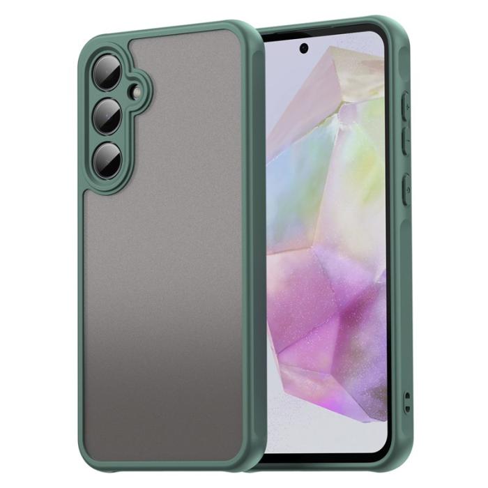 OEM - Samsung Galaxy A35 5G Skal Stöttåligt Airbags Frostad Plast - Grön