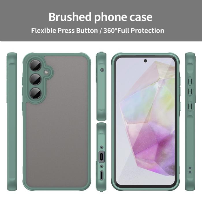 OEM - Samsung Galaxy A35 5G Skal Stöttåligt Airbags Frostad Plast - Grön