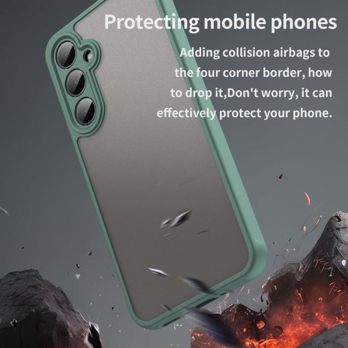OEM - Samsung Galaxy A35 5G Skal Stöttåligt Airbags Frostad Plast - Grön