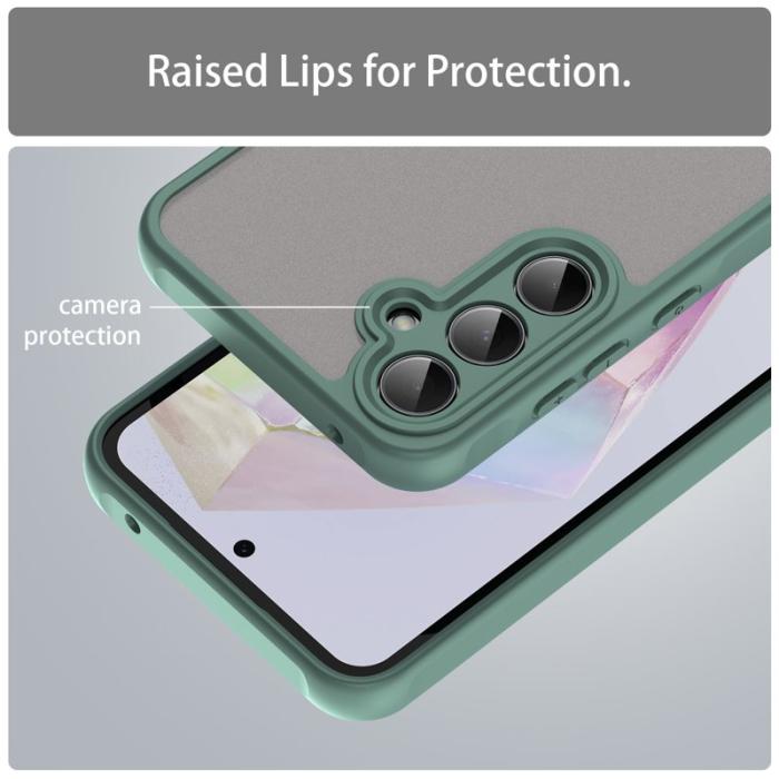 OEM - Samsung Galaxy A35 5G Skal Stöttåligt Airbags Frostad Plast - Grön