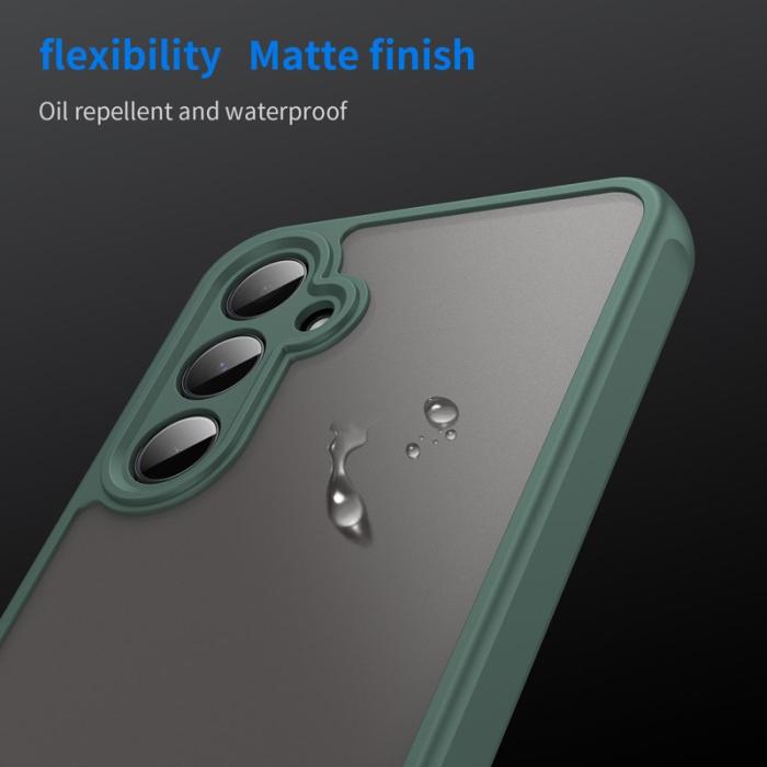 OEM - Samsung Galaxy A35 5G Skal Stöttåligt Airbags Frostad Plast - Grön