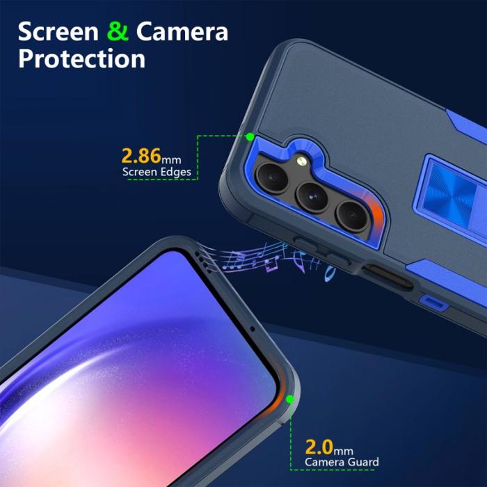 OEM - Samsung Galaxy A35 5G Skal Stöttåligt TPU+PC Kickstand - Safir / Mörkblå