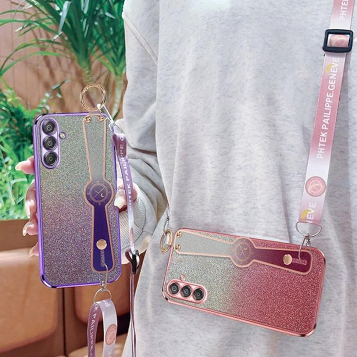 OEM - Samsung Galaxy A35 5G Skal TPU Electroplaterad Glitter - Lila