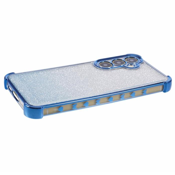 OEM - Samsung Galaxy A35 5G Skal TPU Glittrande Gradient Hjärta - Blå