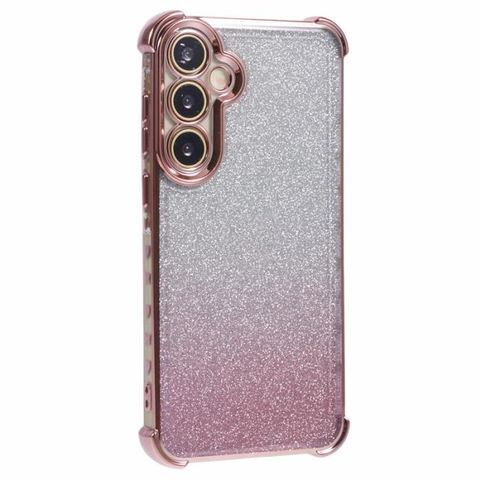 OEM - Samsung Galaxy A35 5G Skal TPU Glittrande Gradient Hjärta - Rosa