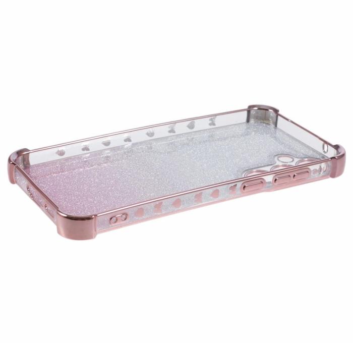 OEM - Samsung Galaxy A35 5G Skal TPU Glittrande Gradient Hjärta - Rosa