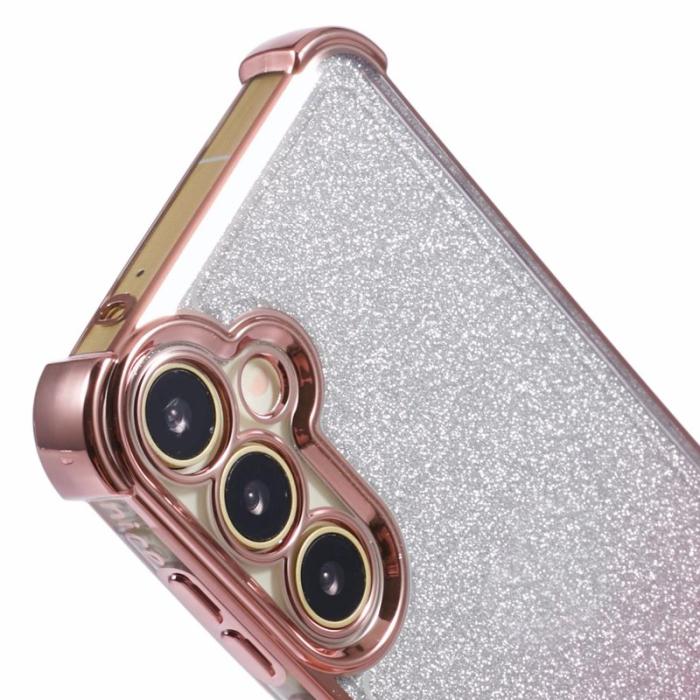 OEM - Samsung Galaxy A35 5G Skal TPU Glittrande Gradient Hjärta - Rosa