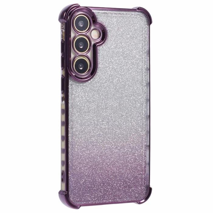 OEM - Samsung Galaxy A35 5G Skal TPU Glittrande Gradient Kärleksmönster - Mörklila