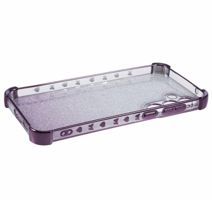 OEM - Samsung Galaxy A35 5G Skal TPU Glittrande Gradient Kärleksmönster - Mörklila