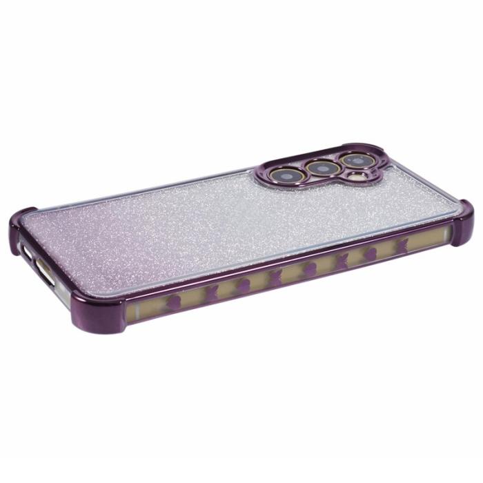 OEM - Samsung Galaxy A35 5G Skal TPU Glittrande Gradient Kärleksmönster - Mörklila