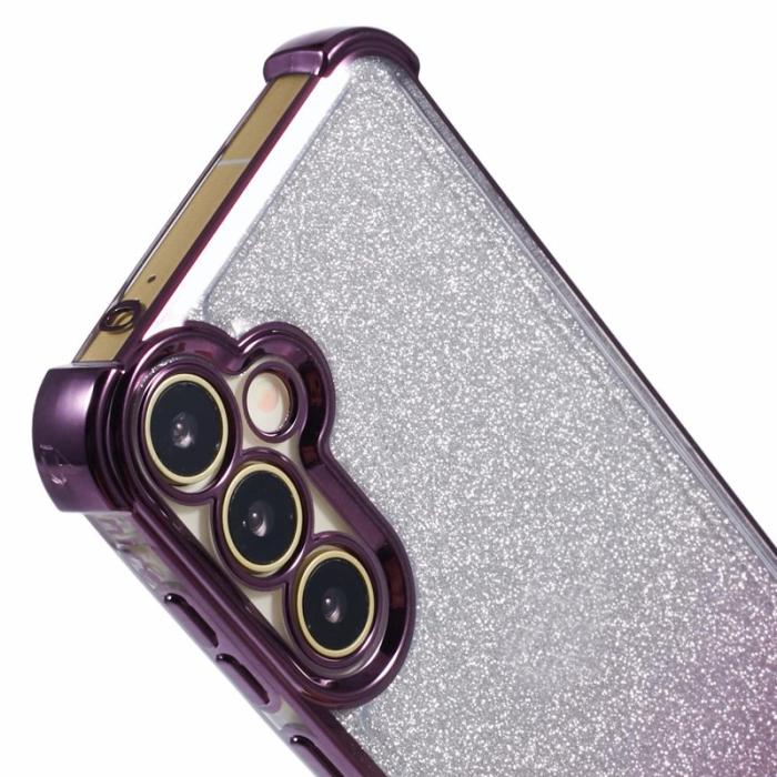 OEM - Samsung Galaxy A35 5G Skal TPU Glittrande Gradient Kärleksmönster - Mörklila