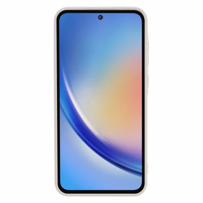OEM - Samsung Galaxy A35 5G Skal TPU Gummi med Mjuk Fiberfoder - Vit