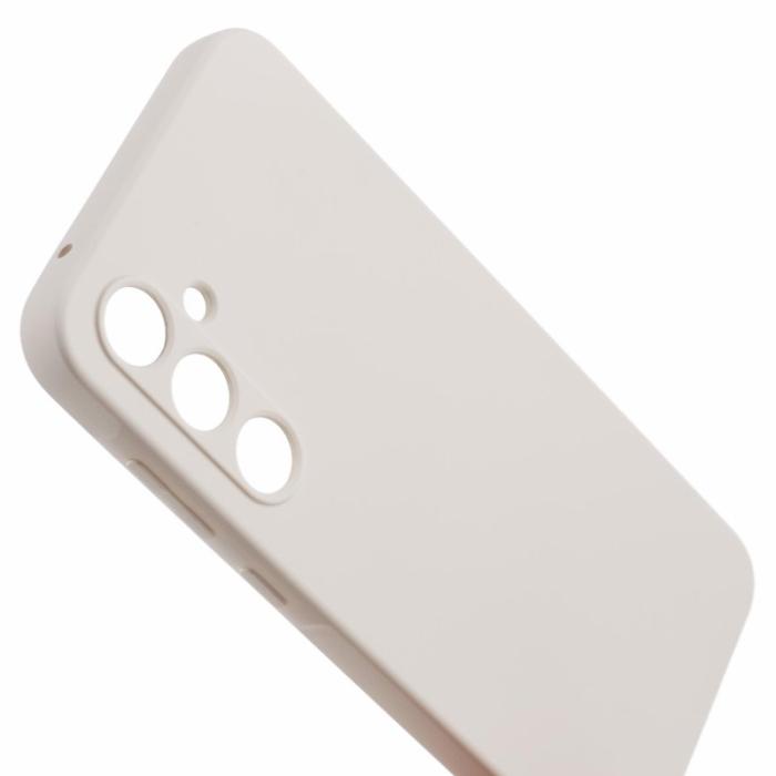 OEM - Samsung Galaxy A35 5G Skal TPU Gummi med Mjuk Fiberfoder - Vit