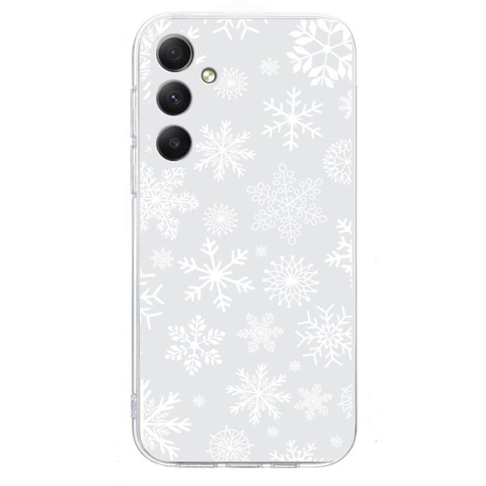 OEM - Samsung Galaxy A35 5G Skal TPU Julmönster Skydd - Snöflinga