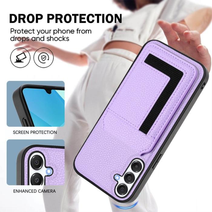 OEM - Samsung Galaxy A35 5G Skal TPU + Konstläder - Ljus Lila