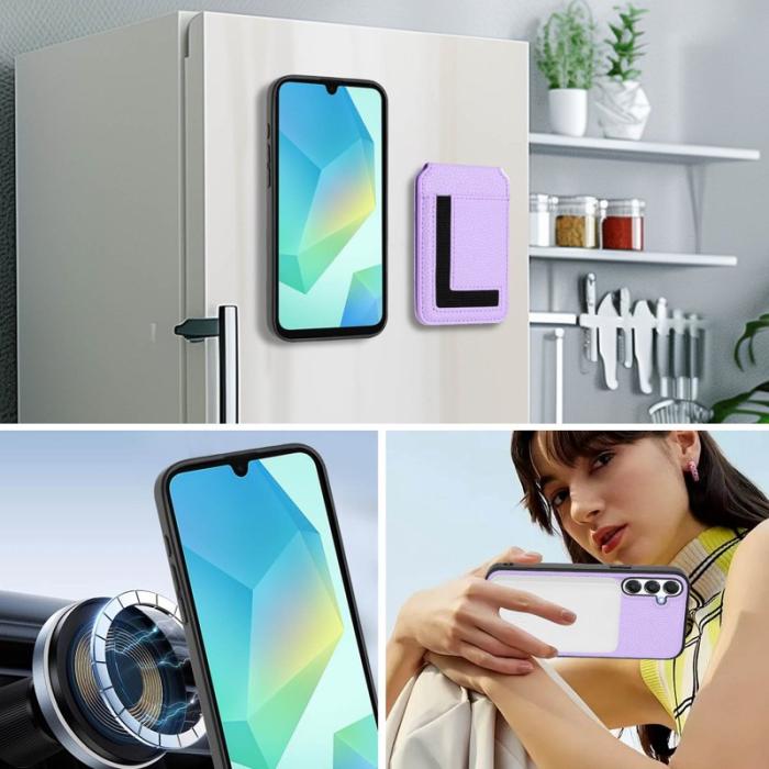 OEM - Samsung Galaxy A35 5G Skal TPU + Konstläder - Ljus Lila