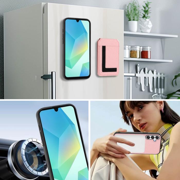 OEM - Samsung Galaxy A35 5G Skal TPU + Konstläder - Rosa