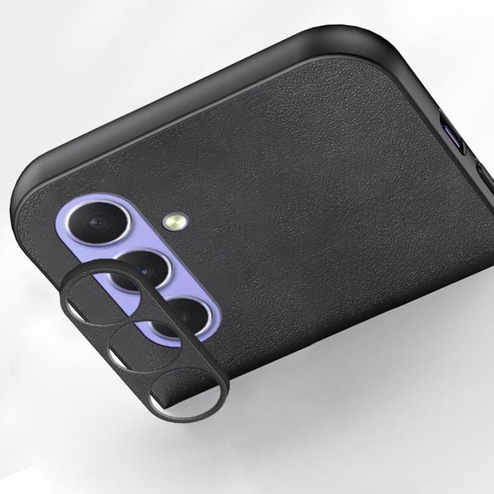 OEM - Samsung Galaxy A35 5G Skal TPU + Konstläder Slim - Grå