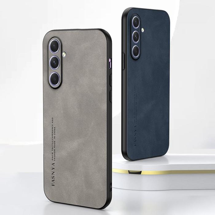 OEM - Samsung Galaxy A35 5G Skal TPU + Konstläder Slim - Grå