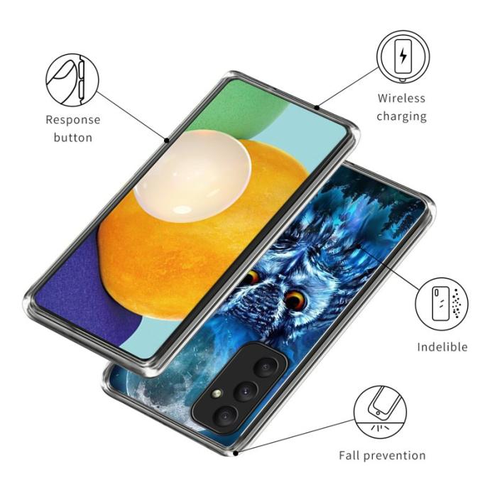 OEM - Samsung Galaxy A35 5G Skal TPU Mönstertryck - Skog Uggla