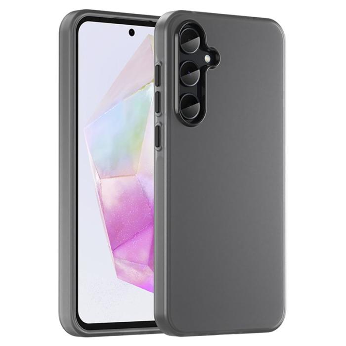 OEM - Samsung Galaxy A35 5G Skal TPU + PC Matt Transparent Design - Svart