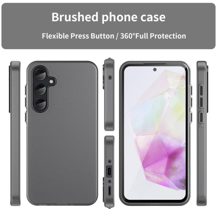 OEM - Samsung Galaxy A35 5G Skal TPU + PC Matt Transparent Design - Svart