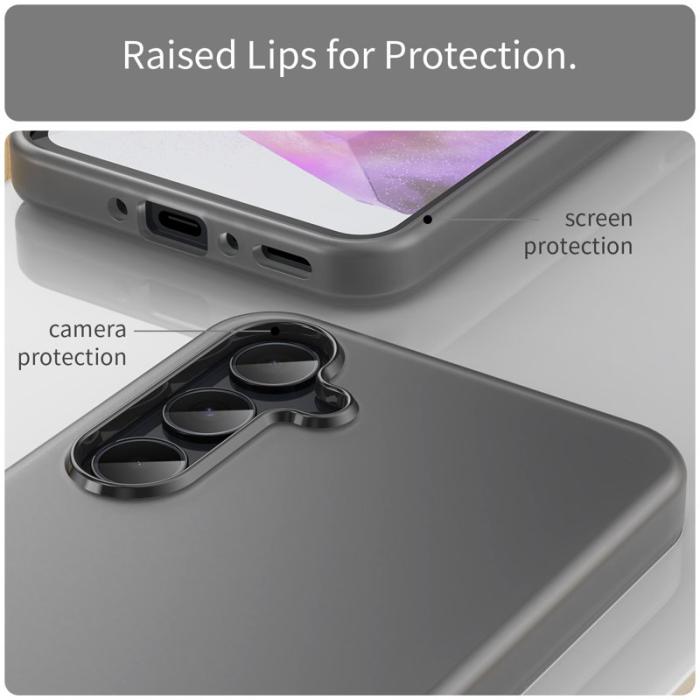 OEM - Samsung Galaxy A35 5G Skal TPU + PC Matt Transparent Design - Svart