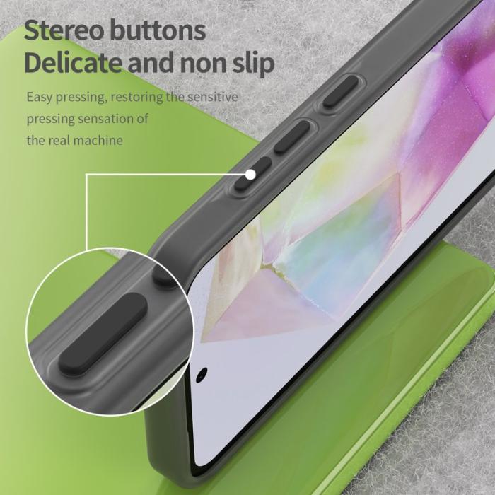 OEM - Samsung Galaxy A35 5G Skal TPU + PC Matt Transparent Design - Svart