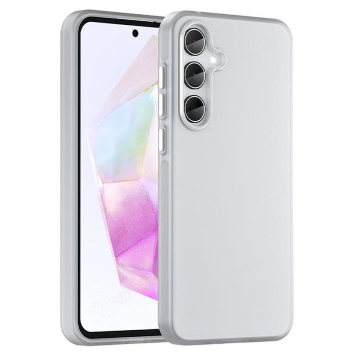 OEM - Samsung Galaxy A35 5G Skal TPU + PC Matt Transparent Design - Vit