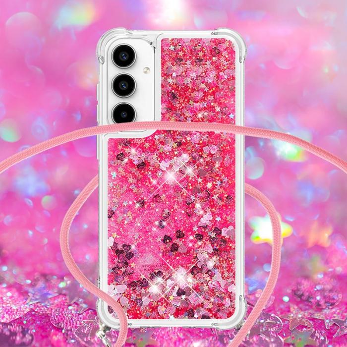 OEM - Samsung Galaxy A35 5G Skal TPU Quicksand Design - Rosa / Hjärtan