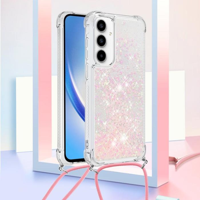 OEM - Samsung Galaxy A35 5G Skal TPU Quicksand Design - Rosa / Pentagram