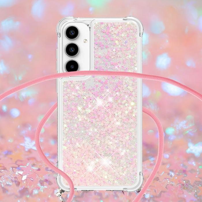 OEM - Samsung Galaxy A35 5G Skal TPU Quicksand Design - Rosa / Pentagram