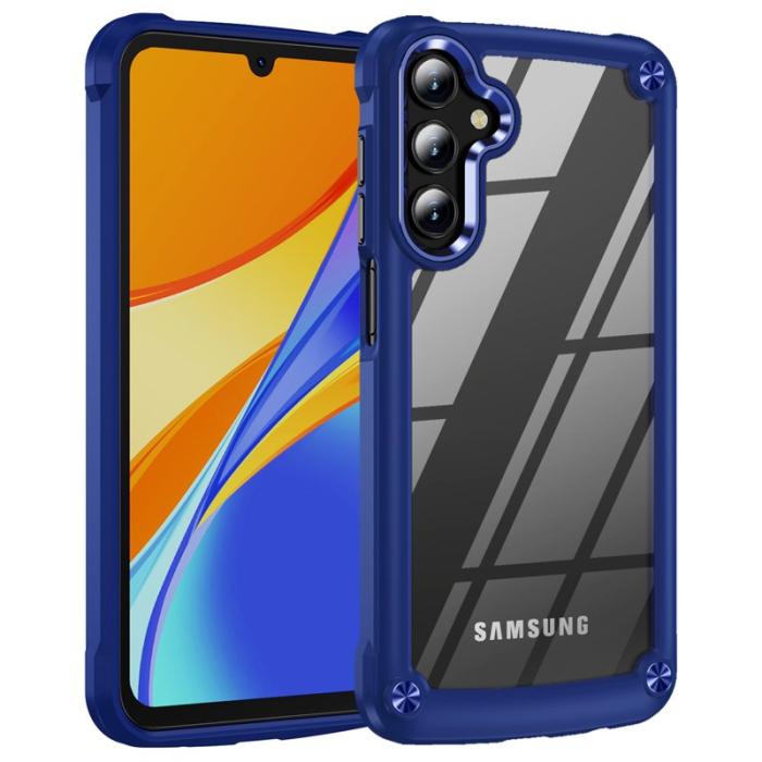 OEM - Samsung Galaxy A35 5G Skal TPU Ram Klar PC Bakfodral - Blå