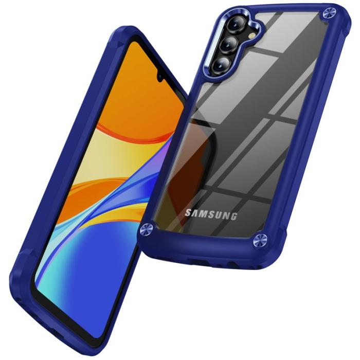 OEM - Samsung Galaxy A35 5G Skal TPU Ram Klar PC Bakfodral - Blå