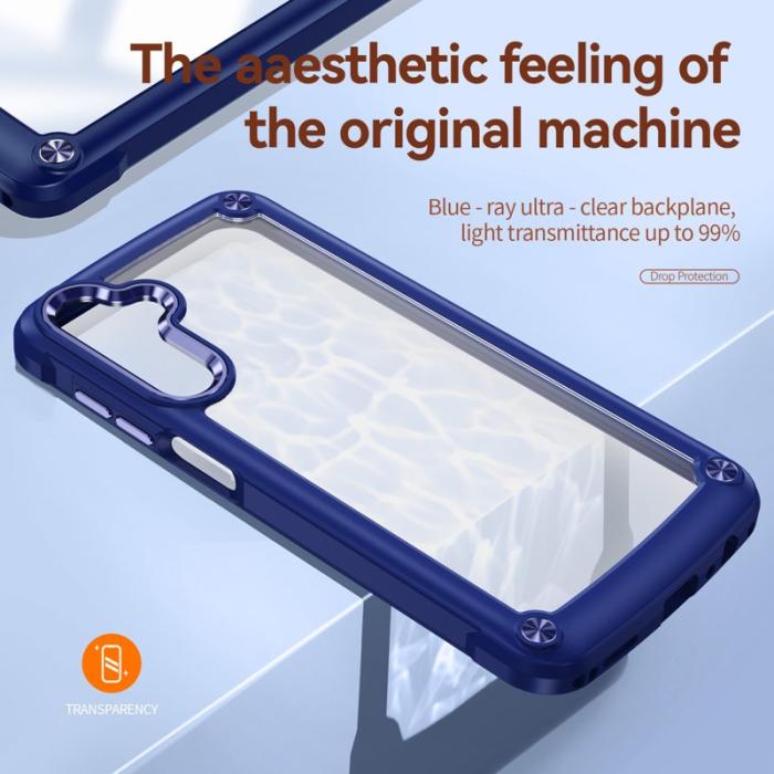 OEM - Samsung Galaxy A35 5G Skal TPU Ram Klar PC Bakfodral - Blå