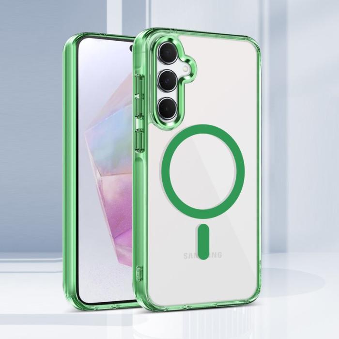 OEM - Samsung Galaxy A35 5G Skal TPU Ram Klar PC Baksida - Grön