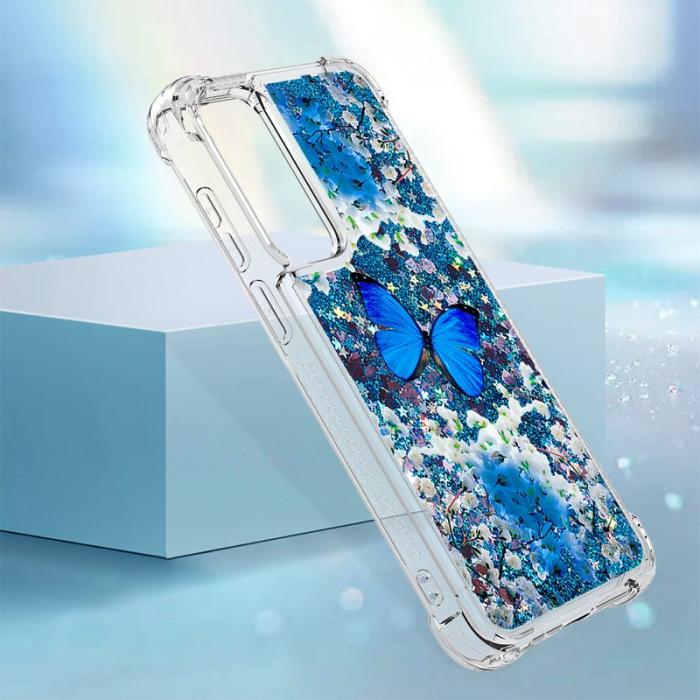 OEM - Samsung Galaxy A35 5G Skal TPU Snabbsand Mönster - Blå Fjäril