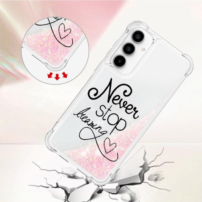 OEM - Samsung Galaxy A35 5G Skal TPU Snabbsand Mönster - Never Stop Dreaming