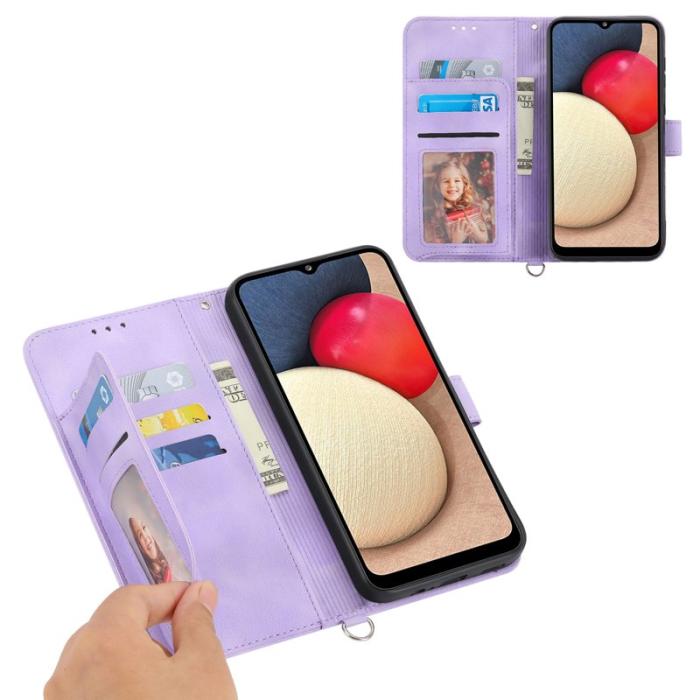 OEM - Samsung Galaxy A35 5G Skal TPU+Konstläder Blommönster - Ljuslila