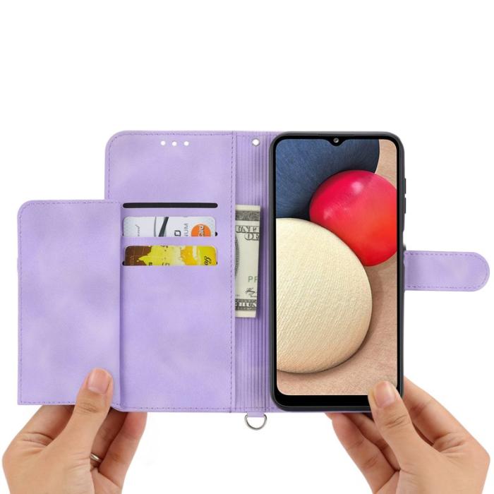 OEM - Samsung Galaxy A35 5G Skal TPU+Konstläder Blommönster - Ljuslila