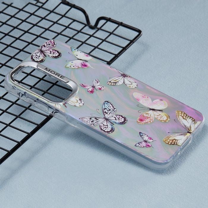 OEM - Samsung Galaxy A35 5G Skal TPU+PC Laser Electropläterad Fjäril - AB2