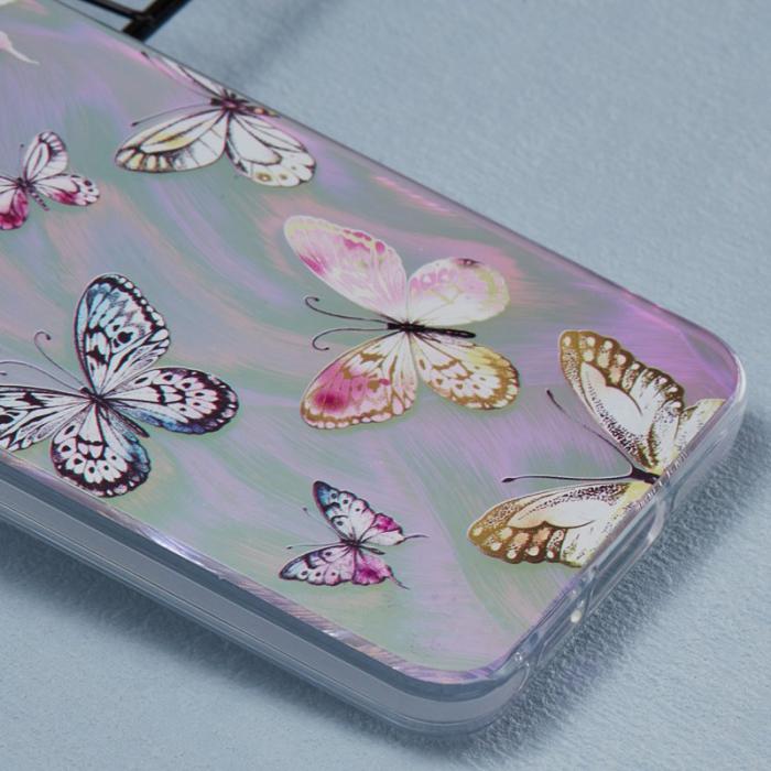 OEM - Samsung Galaxy A35 5G Skal TPU+PC Laser Electropläterad Fjäril - AB2