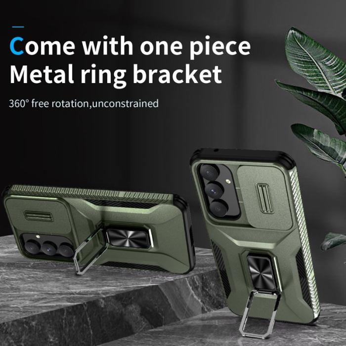 OEM - Samsung Galaxy A35 5G Skal TPU+PC Med Ställ - Grön