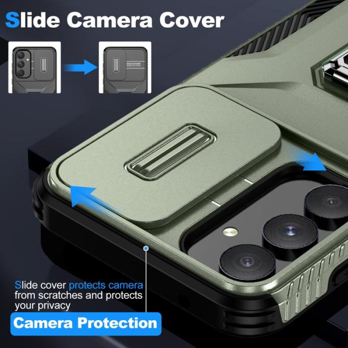 OEM - Samsung Galaxy A35 5G Skal TPU+PC Med Ställ - Grön