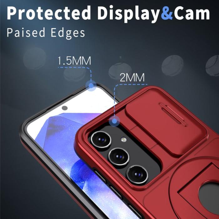 OEM - Samsung Galaxy A35 5G Skal TPU+PC Telefon Skydd - Röd